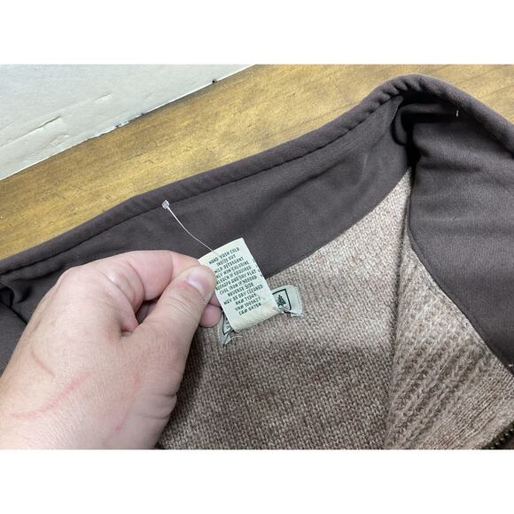 L.L. Bean Waterfowl Sweater Mens XL Merino Lambs Wool Ribbed Brown 237808 - Picture 9 of 11